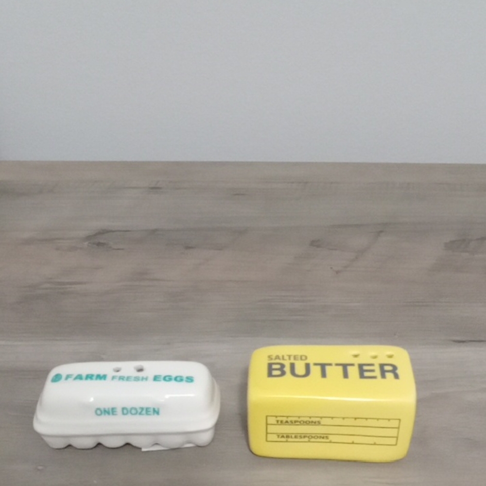 Farm Fresh Eggs and Salted Butter Stick Salt & Pepper Set